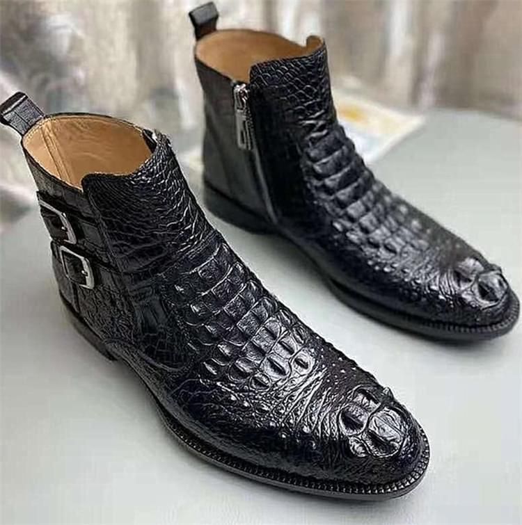 秾福稀有皮高端男鞋定制#8004