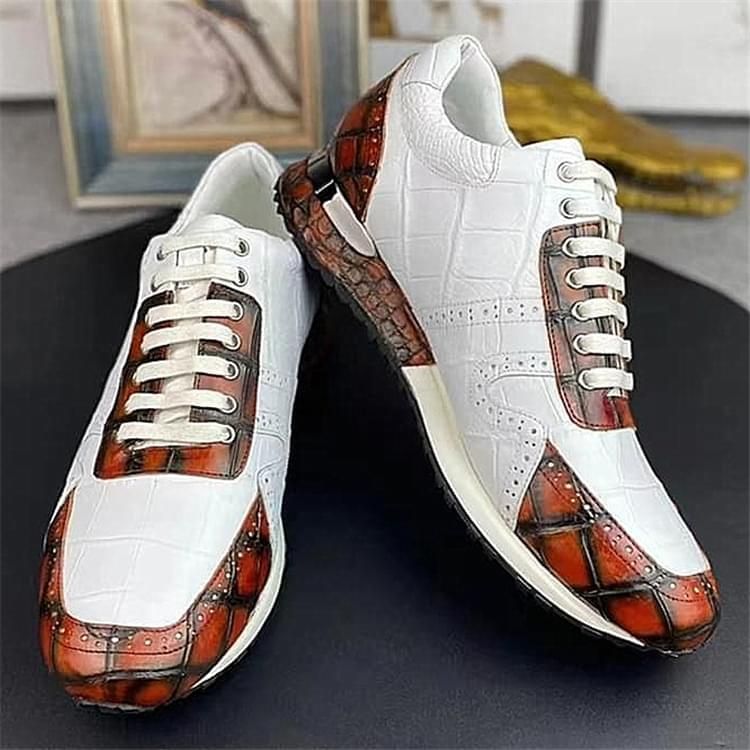 秾福稀有皮高端男鞋定制#8018