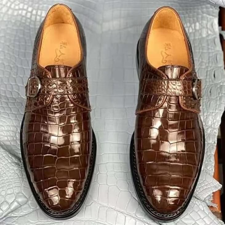 秾福稀有皮高端男鞋定制#8083